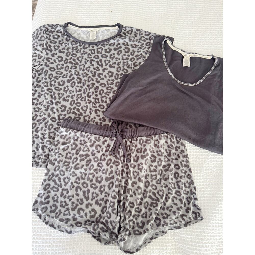 Lucky Brand Leopard Print 3 Piece Pajama Lounge Set XL